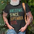 8 Year Old Awesome Since September 2015 8Th Birthday T-Shirt Gifts for Old Men