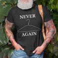 Never Again Metal Wire Clothes Hanger T-Shirt Gifts for Old Men