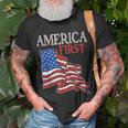 America First Usa American Patriot Flag Memorial Day Vintage Unisex T-Shirt Gifts for Old Men