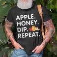 Apple Honey Dip Repeat Rosh Hashanah Jewish New Year T-Shirt Gifts for Old Men
