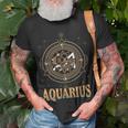 Aquarius Zodiac Sign Horoscope Astrology Birthday Star T-Shirt Gifts for Old Men