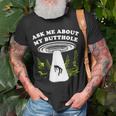 Ask Me About My Butthole Ufo T-Shirt Gifts for Old Men