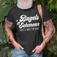 Bagels And Schmear Why I'm Here New York Deli Jewish Yiddish T-Shirt Gifts for Old Men