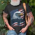 Bald Eagle Proud Patriotic American Us Flag 4Th Of July Unisex T-Shirt Gifts for Old Men
