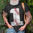 Baseball Jersey Number 1 Vintage 1St Birthday Unisex T-Shirt Gifts for Old Men