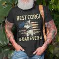 Best Corgi Dad Ever Ameican Flag Daddy Dog Lover Owner Unisex T-Shirt Gifts for Old Men