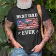 Best Dad Ever With Us American Flag Fathers Day Eagle Unisex T-Shirt Gifts for Old Men