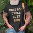 Best Dog Uncle Ever Funny Favorite Uncle Dog Fathers Day Unisex T-Shirt Gifts for Old Men