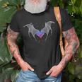 Bi Pride Flag Heart With Gothic Wings Bisexual Goth Unisex T-Shirt Gifts for Old Men