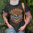 Biker Grandpa Man Myth Legend Fathers Day Grunge Motorcycle Unisex T-Shirt Gifts for Old Men