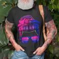 Bisexual Messy Bun Lgbt-Q Cool Subtle Bi Pride Flag Colors Unisex T-Shirt Gifts for Old Men
