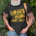 Black Gold Vibes Only Game Day Group High School Football T-Shirt Gifts for Old Men