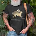 Black-Tailed Jackrabbit Portrait With Scientific Name T-Shirt Gifts for Old Men
