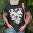 Blackcraft Zodiac Signs Gemini Skull Magical Witch Earth Unisex T-Shirt Gifts for Old Men
