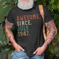 Born In July 1947 Vintage Awesome 73Rd Birthday 73 Years Old Unisex T-Shirt Gifts for Old Men
