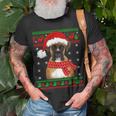 Boxer Dog Ugly Sweater Christmas Puppy Dog Lover T-Shirt Gifts for Old Men