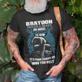 Braydon Name Gift Braydon And A Mad Man In Him Unisex T-Shirt Gifts for Old Men