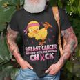 Breast Cancer Awareness Messed With The Wrongs Chick Funny Breast Cancer Awareness Funny Gifts Unisex T-Shirt Gifts for Old Men