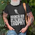 Broken Rib My Ice Hockey Trophy Injury Survivor T-Shirt Gifts for Old Men