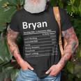 Bryan Nutrition Funny Birthday Personalized Name Gift Idea Unisex T-Shirt Gifts for Old Men