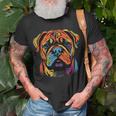 Bullmastiff Mom Or Dad Colorful Puppy Dog Lover Cute Black Unisex T-Shirt Gifts for Old Men