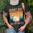 Burnt Out But Optimistic Cute Marshmallow Camping Vintage T-Shirt Gifts for Old Men