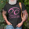 Cancer Zodiac Sign Pink Symbol Stars June July Birthday Gift Unisex T-Shirt Gifts for Old Men