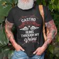 Castro Blood Runs Through My Veins Last Name Family T-Shirt Gifts for Old Men