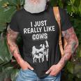 Cattle Quote I Just Really Like Cows Clothes Cow Unisex T-Shirt Gifts for Old Men