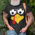 Cool Turkey Face With Soccer Sunglasses Thanksgiving T-Shirt Gifts for Old Men