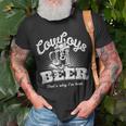 Cowboys & Beer Thats Why Im Here Funny Cowgirl Gift For Womens Unisex T-Shirt Gifts for Old Men