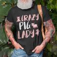Crazy Pig Lady Piglet Farm Unisex T-Shirt Gifts for Old Men