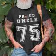 Custom Proud Football Uncle Number 75 Personalized For Men Unisex T-Shirt Gifts for Old Men