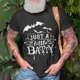 Cute And Creepy Halloween Just A Little Batty Witch Lover T-Shirt Gifts for Old Men