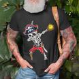 Dabbing Skeleton Pirate & Softball Ball Halloween Costume T-Shirt Gifts for Old Men