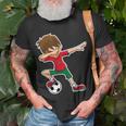 Dabbing Soccer Boy Morocco Moroccan Flag Jersey T-Shirt Gifts for Old Men