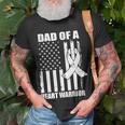 Dad Of A Heart Warrior Heart Disease Awareness Unisex T-Shirt Gifts for Old Men