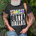 Dallas Gay Pride Not Straight Outta Lgbtq Unisex T-Shirt Gifts for Old Men