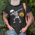 Dancing Skeleton Halloween Pumpkin Dab Dabbing Vintage Pumpkin Funny Gifts Unisex T-Shirt Gifts for Old Men