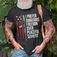 Dangerous Freedom Over Peaceful Slavery Pro Guns Ar15 T-Shirt Gifts for Old Men