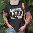 Daughters Yours Mine Funny Cowgirl Mom Barrel Racing Dad Unisex T-Shirt Gifts for Old Men