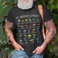 Dinosaur Lover Types Of Dinosaurs Dinosaur Alphabet T-Shirt Gifts for Old Men