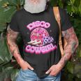 Disco Pink Cowgirl Hat & Boot Rodeo Western Country Southern Rodeo Funny Gifts Unisex T-Shirt Gifts for Old Men