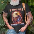 Eagle American Flag My Favorite Color Is Freedom Patriotic Unisex T-Shirt Gifts for Old Men