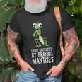 Easily Distracted By Praying Mantises T-Shirt Gifts for Old Men