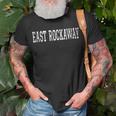 East Rockaway Vintage White Text Apparel T-Shirt Gifts for Old Men