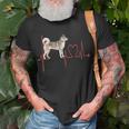 East Siberian Laika Dog Heartbeat Ekg My Dogs Are My Cardio T-Shirt Gifts for Old Men
