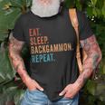 Eat Sleep Backgammon Repeat Board Game Players Fans Vintage T-Shirt Gifts for Old Men
