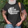 Eat Sleep Baseball Repeat For Player Vintage Funny Baseball Funny Gifts Unisex T-Shirt Gifts for Old Men