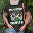 Elementary Level Complete Gamer Graduation Video Games Boys Unisex T-Shirt Gifts for Old Men